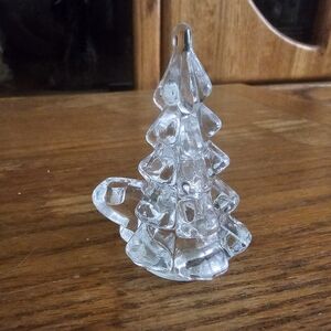 Vintage Biedermann Glass Crystal Christmas Tree Candle Holder Holiday Decor